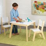 KidKraft Kindertafel en -stoelenset Modern wit en naturel
