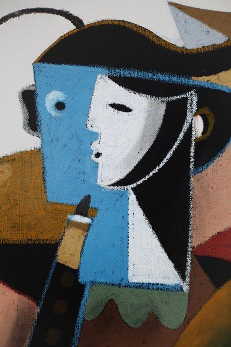 Jone Hopper - La joueuse de flûte, Antiek en Kunst, Kunst | Schilderijen | Modern