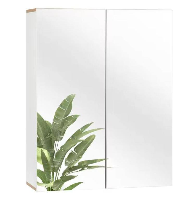 Badkamer Spiegelkast –Wandkast met Deuren en Verstelbare Pla, Huis en Inrichting, Kasten | Overige, Nieuw, Verzenden