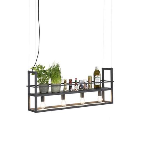 Smart hanglamp zwart incl. WiFi A60 - Cage Rack, Huis en Inrichting, Lampen | Hanglampen, Nieuw, Overige materialen, 75 cm of meer