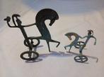 Beeldje, Mid-century Modern (MCM) Bronze chariot- Athena &
