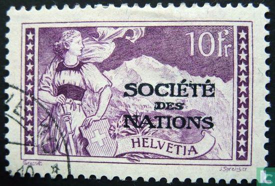 Zwitserland - Helvetia en de Jungfrau - 1923, Postzegels en Munten, Postzegels | Europa | Zwitserland, Gestempeld, Verzenden