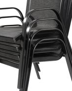 Stoelen Tuin 4x | Zwart | OP=OP, Tuin en Terras, Ophalen of Verzenden, Nieuw, Metaal, Stapelbaar