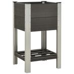 vidaXL Plantenbak verhoogd met schap 50x50x90 cm HKC grijs, Verzenden, Minder dan 60 cm, Nieuw, 60 cm of meer