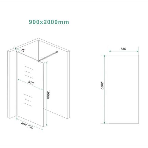 Aanbieding: Glasplaat Wiesbaden Slim 90x200 Cm Nano Vintage, Doe-het-zelf en Verbouw, Sanitair, Ophalen of Verzenden