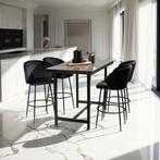 Barkruk Luana, met rugleuning, fluweellook - zwart/zwart, Se, Verzenden, Nieuw