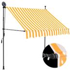vidaXL Luifel handmatig uitschuifbaar met LED 100 cm wit en, Verzenden, Nieuw