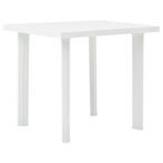 vidaXL Tuintafel 80x75x72 cm kunststof wit, Verzenden, Nieuw, Kunststof