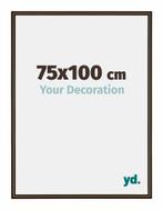 Fotolijst 75x100 cm - Walnoot Structuur - Aluminium - New, Verzenden, Nieuw