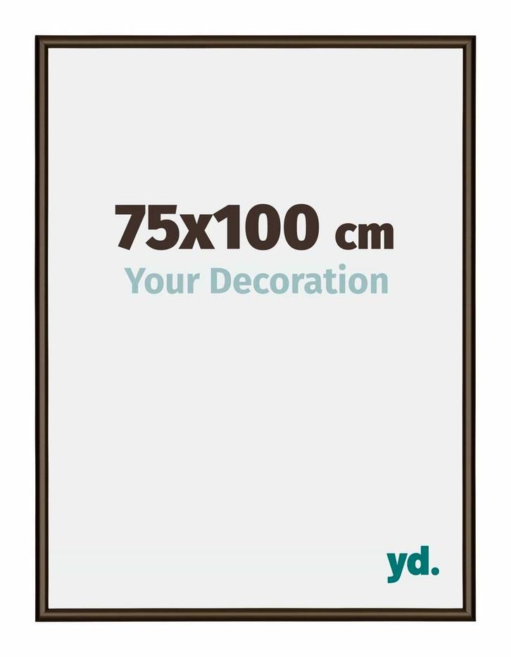 Fotolijst 75x100 cm - Walnoot Structuur - Aluminium - New, Huis en Inrichting, Woonaccessoires | Lijsten, Nieuw, Verzenden