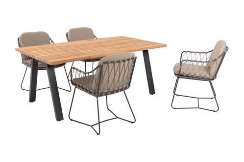 Taste Prego/Ambassador tuinset - 5-delig - 180x100 cm., Tuin en Terras, Tuinsets en Loungesets, Tuinset, Nieuw, Hout, Verzenden