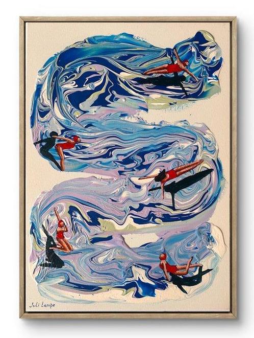 Juli Lampe (XX-XXI) - Swimming Lovers. Flight Balance., Antiek en Kunst, Kunst | Schilderijen | Modern