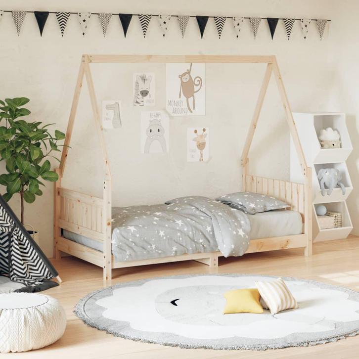vidaXL Kinderbedframe 80x160 cm massief grenenhout, Kinderen en Baby's, Kinderkamer | Bedden, Nieuw, Verzenden