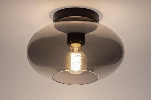 Rietveld Plafondlampen - Zwart, Grijs - Glas, Metaal, Huis en Inrichting, Lampen | Plafondlampen, Verzenden