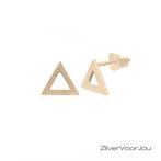 Gold plated  open triangel oorstekers, Verzenden, Nieuw, Zilver