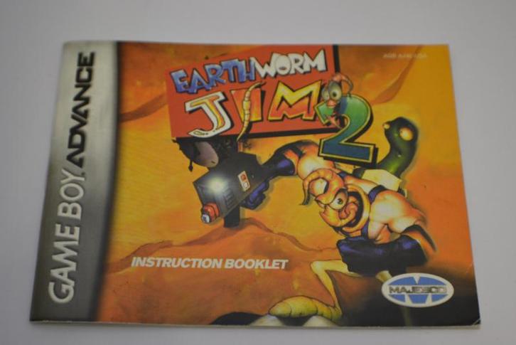Earthworm Jim 2 (GBA USA MANUAL), Spelcomputers en Games, Spelcomputers | Nintendo Portables | Accessoires, Zo goed als nieuw