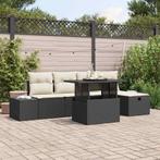 vidaXL Tuin Sofa Set 6 pcs Zwart poly rattan, Verzenden, Nieuw, Rotan