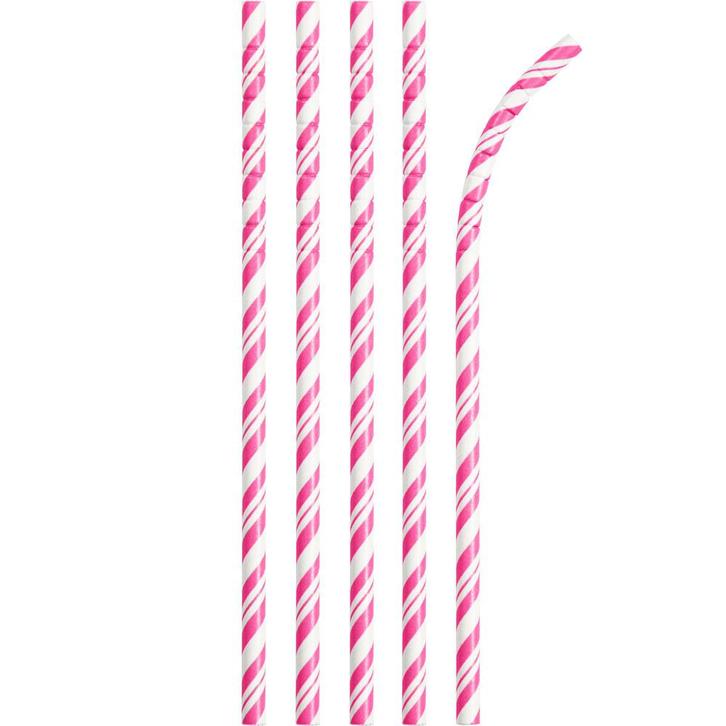 Roze Rietjes Gestreept 24st, Hobby en Vrije tijd, Feestartikelen, Nieuw, Verzenden