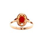 Gouden vintage ring met bloedkoraal 14 krt, Ophalen of Verzenden, Nieuw