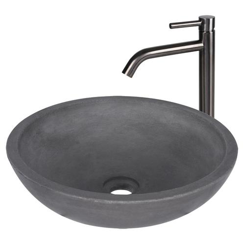 Waskomset Differnz Ravano Beton 40x12 cm Antraciet met Hoge, Doe-het-zelf en Verbouw, Sanitair, Overige typen, Nieuw, Ophalen of Verzenden