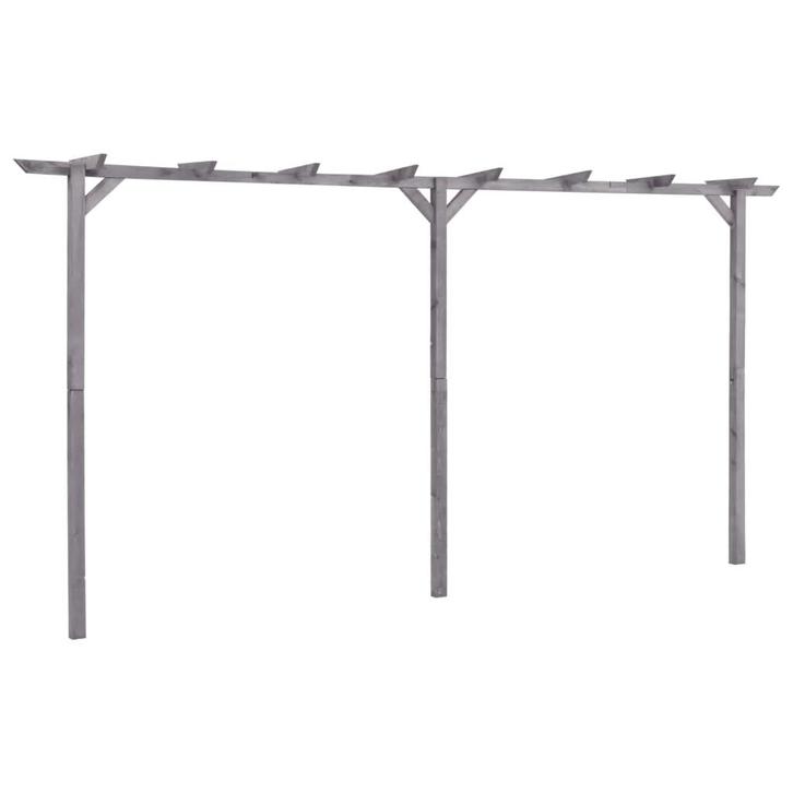vidaXL Pergola 400x40x205 cm geïmpregneerd grenenhout grijs, Tuin en Terras, Palen, Balken en Planken, Nieuw, Verzenden