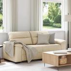 vidaXL 2-zitsbank crème 140 cm stof, Huis en Inrichting, Banken | Bankstellen, Verzenden, Nieuw, Tweepersoons, Stof