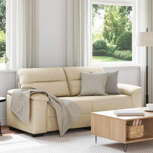 vidaXL 2-zitsbank crème 140 cm stof, Huis en Inrichting, Banken | Bankstellen, Nieuw, Stof, Tweepersoons, Verzenden
