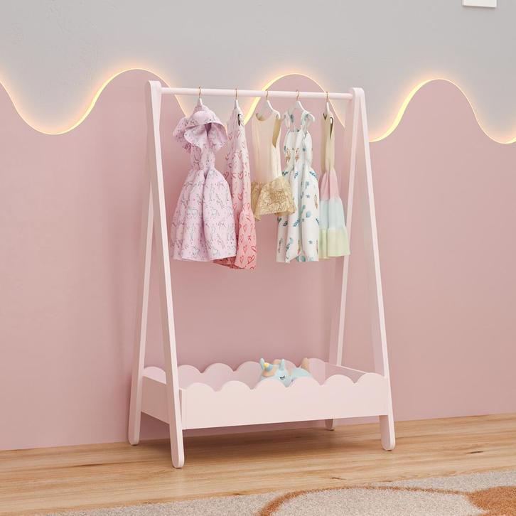 Kindergarderobe Vestnes 99x66x38 cm cotton candy roze [en.ca, Huis en Inrichting, Kasten | Kledingkasten, Verzenden