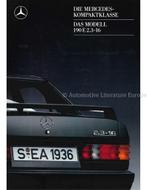 1988 MERCEDES BENZ 190E 2.3-16 BROCHURE DUITS, Boeken, Auto's | Folders en Tijdschriften, Nieuw, Author
