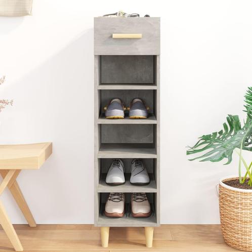 vidaXL Schoenenkast 30x35x105 cm bewerkt hout betongrijs, Huis en Inrichting, Kasten | Schoenenrekken, Nieuw, Verzenden