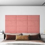 vidaXL Wandpanelen 12 st 2,16 m² 60x30 cm fluweel roze, Verzenden, Nieuw