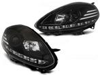Koplampen Fiat Punto Evo Bj. 09-11 DRL look zwart, Ophalen of Verzenden, Nieuw