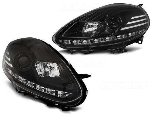 Koplampen Fiat Punto Evo Bj. 09-11 DRL look zwart, Auto-onderdelen, Overige Auto-onderdelen, Ophalen of Verzenden