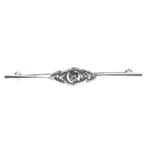 Witgouden moderne broche met diamant | 0,04 ct., Sieraden, Tassen en Uiterlijk, Broches, Gebruikt, Overige kleuren, Ophalen of Verzenden