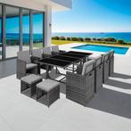 Wicker zitgroep Palma 8+4+1 met beschermhoes - grijs/lichtgr, Tuin en Terras, Verzenden, Nieuw