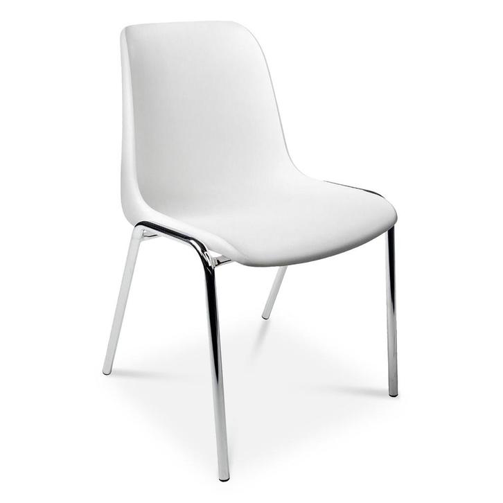 Kantinestoel Helene - 4-poot onderstel - Wit, Huis en Inrichting, Stoelen, Ophalen of Verzenden