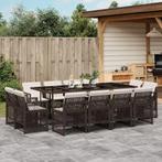 vidaXL 13-delige Tuinset met kussens poly rattan bruin, Tuin en Terras, Tuinsets en Loungesets, 2 zitplaatsen, Nieuw, Tuinset