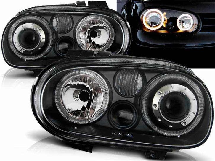 Koplamp units Angel Eyes Black geschikt voor VW Golf 4, Auto-onderdelen, Verlichting, Nieuw, Volkswagen, Verzenden