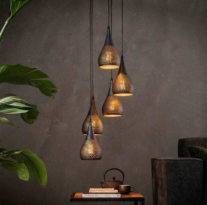 Industriele Punch Hanglamp - Dimbaar - Verstelbaar - 2026, Huis en Inrichting, Lampen | Hanglampen, Nieuw, Glas, Kunststof, Metaal