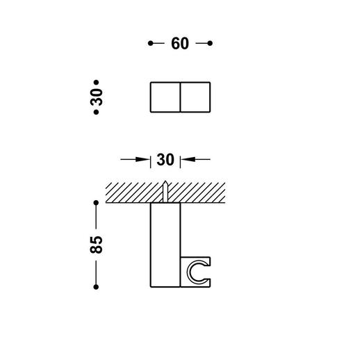 Handdouchehouder Tres Rond 3x6x8.5 cm Mat Wit, Doe-het-zelf en Verbouw, Sanitair, Ophalen of Verzenden