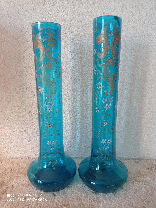 Vaas (2) - Email - Art Nouveau 1900, Antiek en Kunst, Antiek | Glas en Kristal