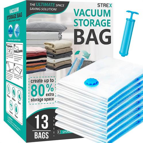 Strex Vacuumzakken Dekbedden & Kleding - 14 Stuks / 4 Maten, Huis en Inrichting, Overige Huis en Inrichting, Nieuw, Verzenden