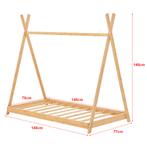 [en.casa] Kinderbed Vimpeli tipi met matras bamboe 70x140 cm, Huis en Inrichting, Slaapkamer | Bedden, Verzenden, Nieuw
