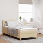 vidaXL Boxspring bed met matras met hoofdeinde Crème 90 x, Huis en Inrichting, Verzenden, Nieuw, Crème, Stof
