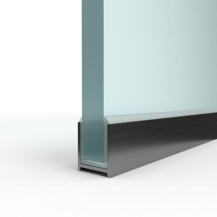 Dry glaze U - RVS - profiel-RVS effect - 2400 mm -Geen afdek, Doe-het-zelf en Verbouw, Metalen, Nieuw, Ophalen of Verzenden