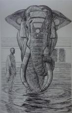 Paul Jouve (1878-1973) - Elephant du temple de Siva, Antiek en Kunst