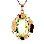 Gouden hanger met groene spinel 14 krt, Ophalen of Verzenden, Nieuw