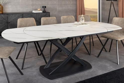 Uitschuifbare eettafel INCEPTION 130-190 cm wit marmer, Huis en Inrichting, Tafels | Eettafels, Ophalen of Verzenden