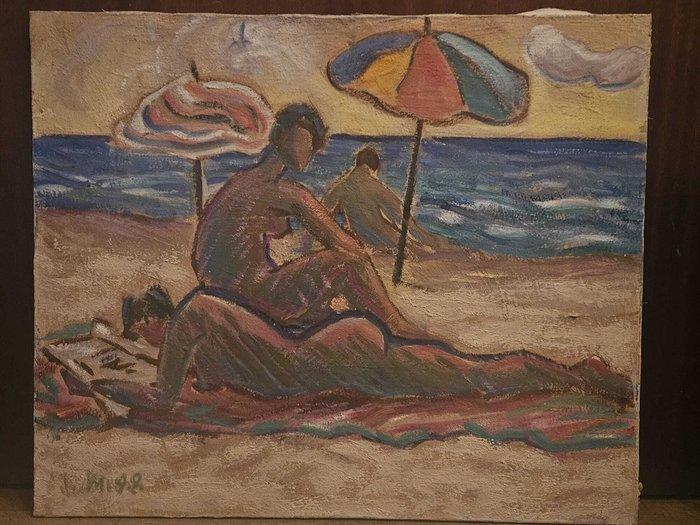 Juan Mendoza (1948) - Les bañistes - NO RESERVE, Antiek en Kunst, Kunst | Schilderijen | Klassiek