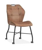 Eetkamerstoel Lee - eetkamerstoelen - Cognac, Nieuw, Bruin, Overige materialen